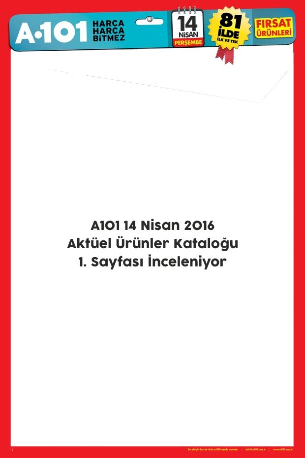 A101 14 Nisan 2016 Aktüel Ürünler Kataloğu